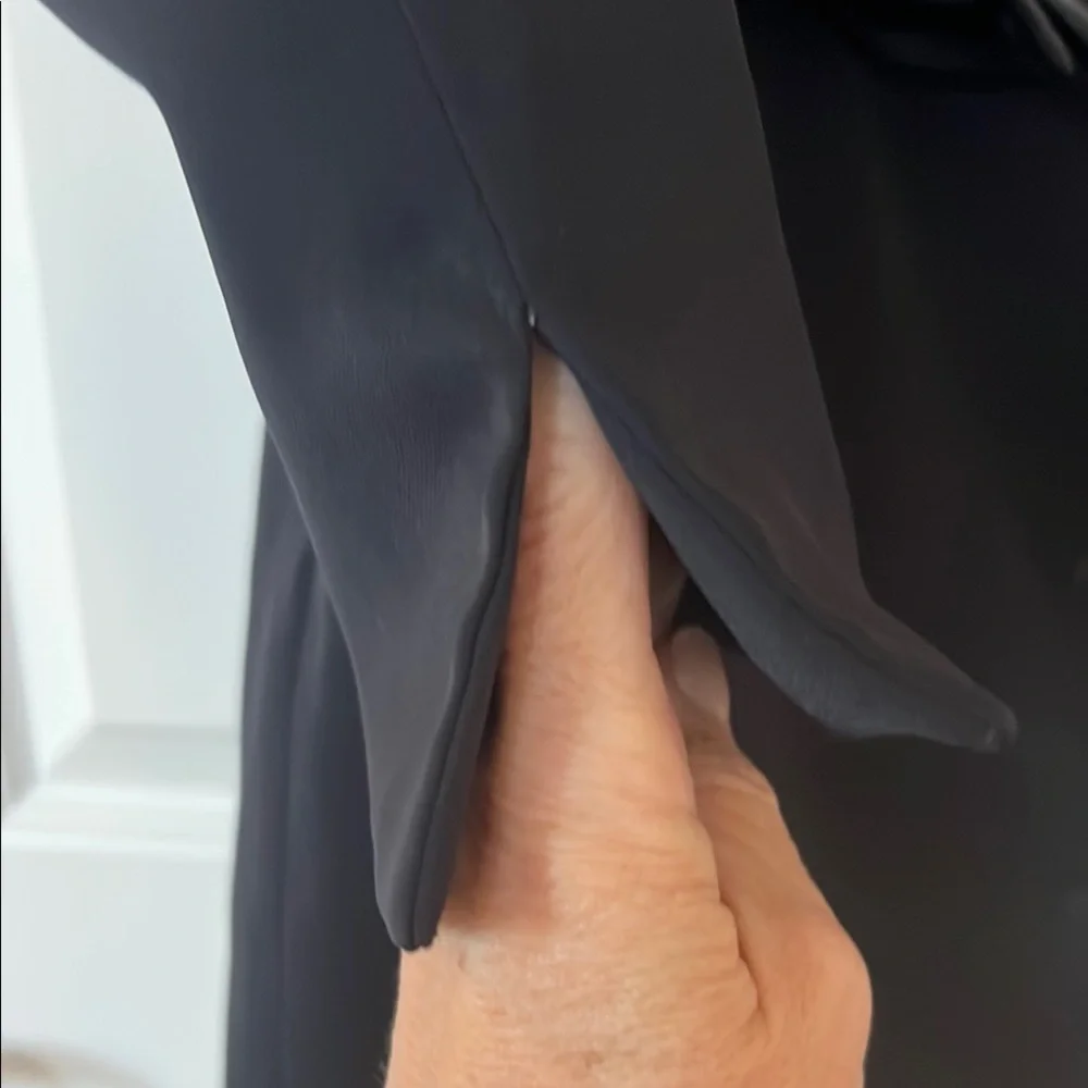 Black Long Sleeve Button Front Shirt Dress with Notched Collar - Picture 5 of 5